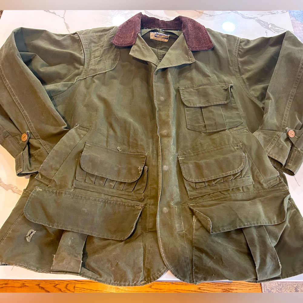 Vintage Waxed-Hinson Bodyguard bird hunting jacket
